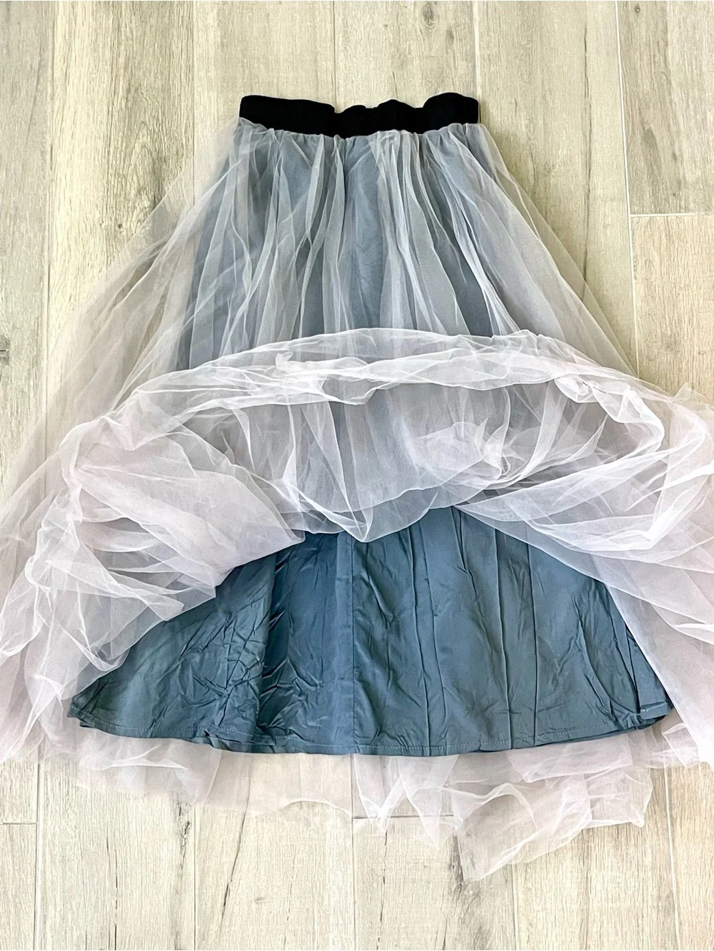 CARAMEL FS Gray Tulle Midi Skirt XS | Fairycore Balletcore Layered Mesh Skirt